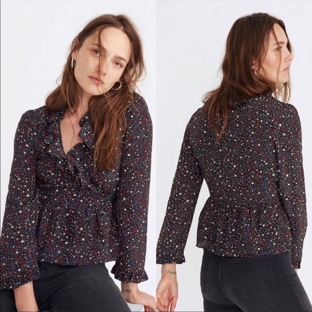 MADEWELL wrap shirt stars side tie S